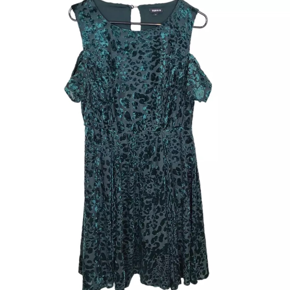 Torrid Green Leopard Print Midi Dress